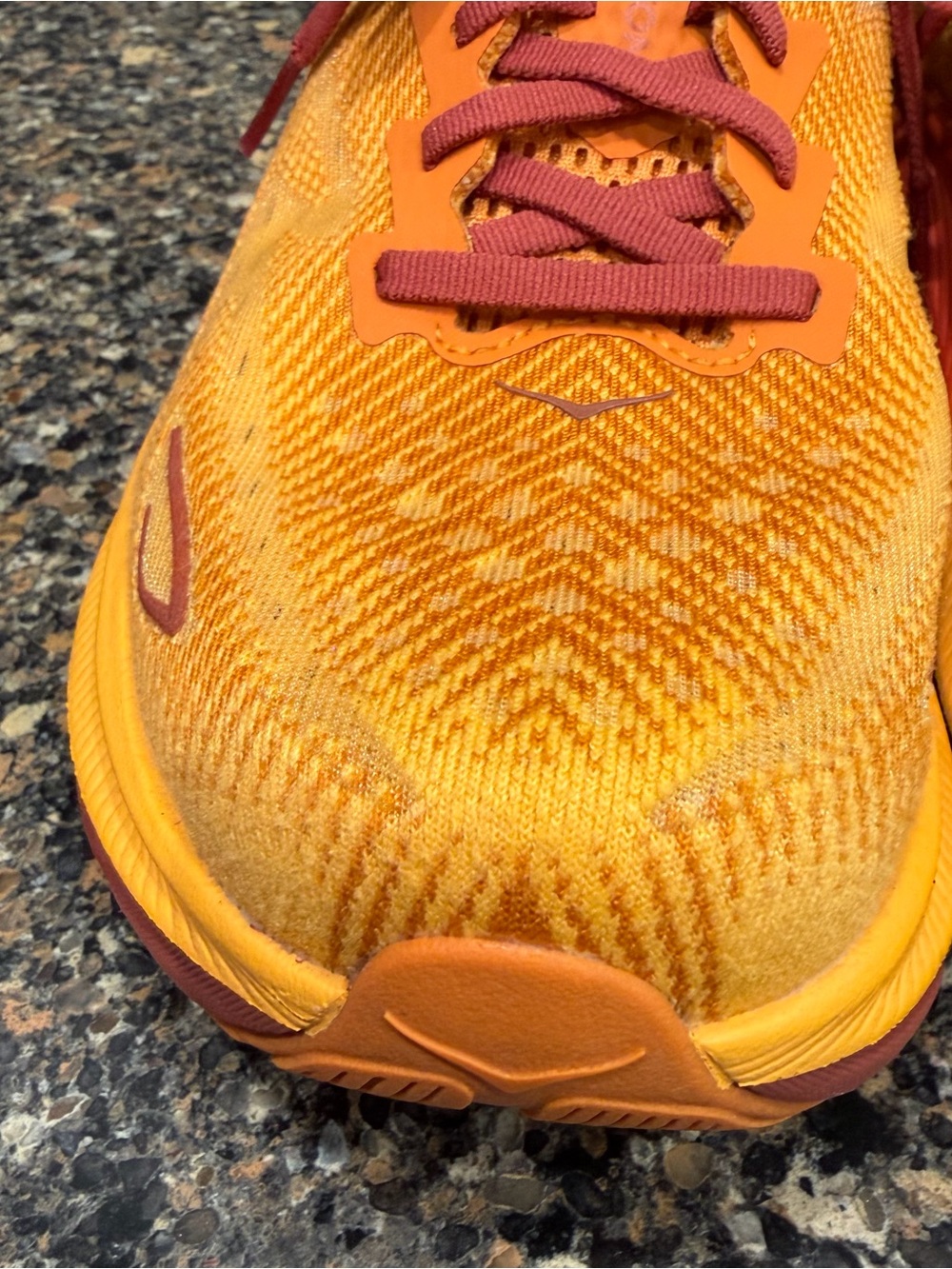 Hoka ladies, Clifton Running Shoes in Yellow & Burgundy size 8 - Picture 3 of 11